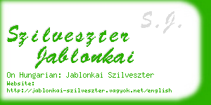 szilveszter jablonkai business card